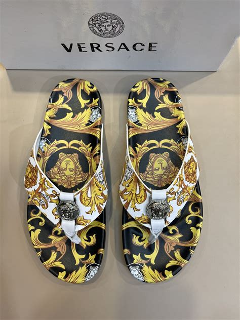 xxxibgdrgn floral men's footwear versace man|Versace men's slippers.